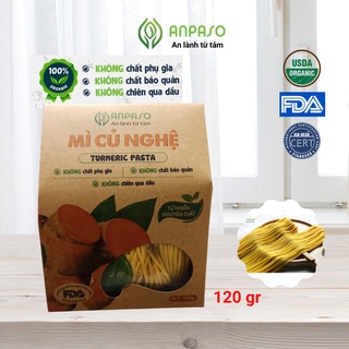 Mì củ nghệ Organic Anpaso eat clean, giảm cân, ăn chay, ăn kiêng, không chiên nóng, tốt cho tiêu hóa 120g