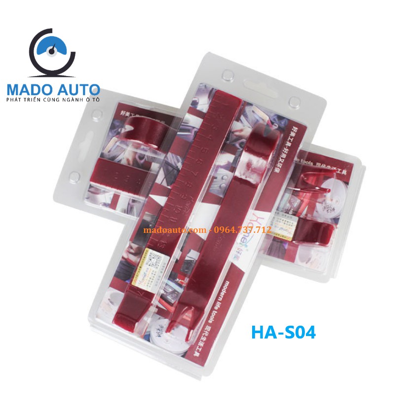 Bộ thanh nạy nhựa cao cấp HAMEI chính hãng 4 chi tiết cậy chốt nở nhựa nội thất xe ô tô MADO HA-S04
