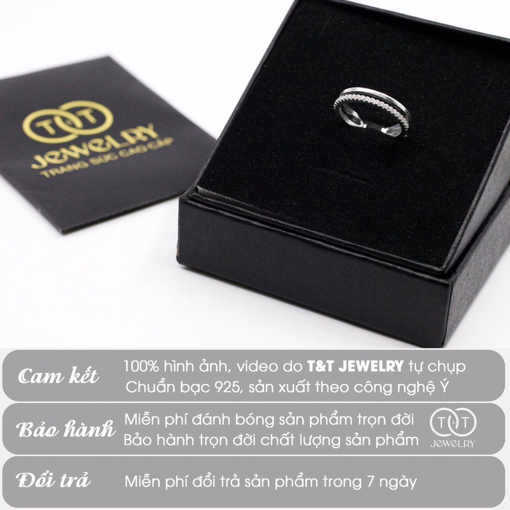 Nhẫn Bạc Nữ Vòng Đôi FREESIZE s925 T&T Jewelry cao cấp NN033