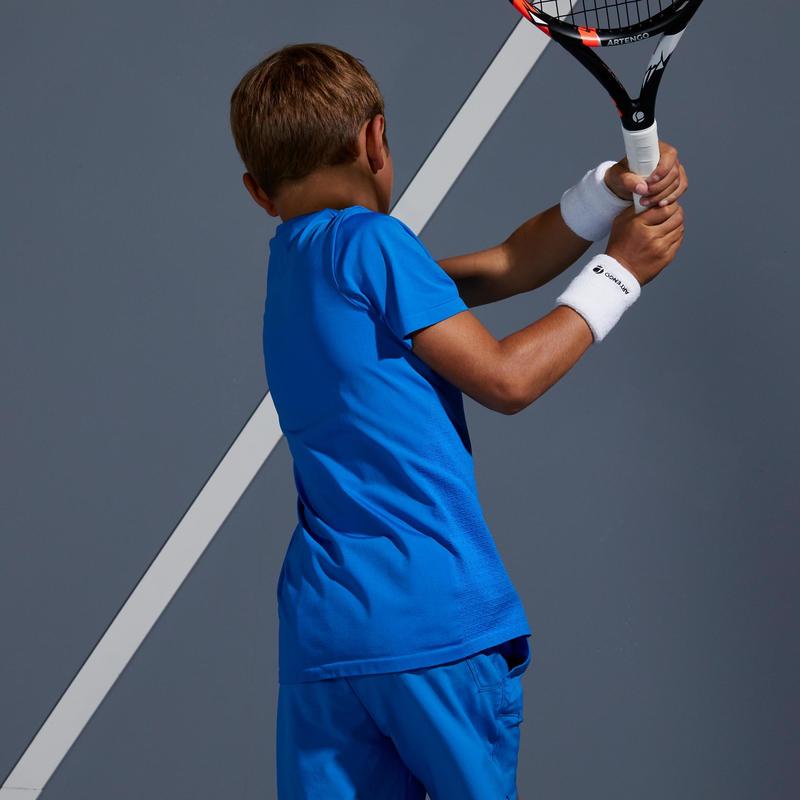 Áo thun chơi tennis Decathlon ARTENGO 900 cho bé trai - Xanh dương size 6 Tuổi