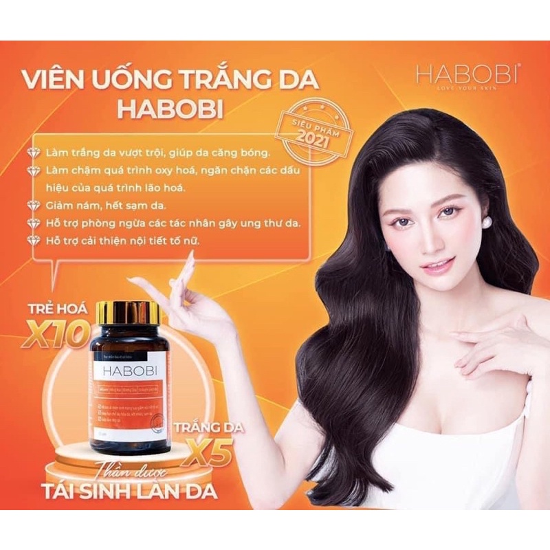 Viên uống nội tiết trắng da mờ nám tăng cường nội tiết tố HABOBI