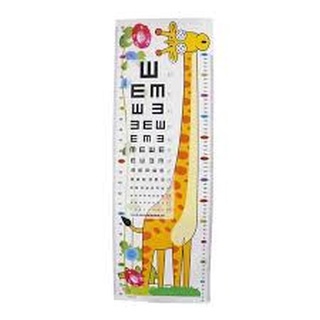 Decal dán tường thước đo chiều cao và thị lực cho bé