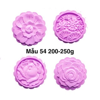 Khuôn trung thu lò xo 4 mặt hoa 200g mẫu 54
