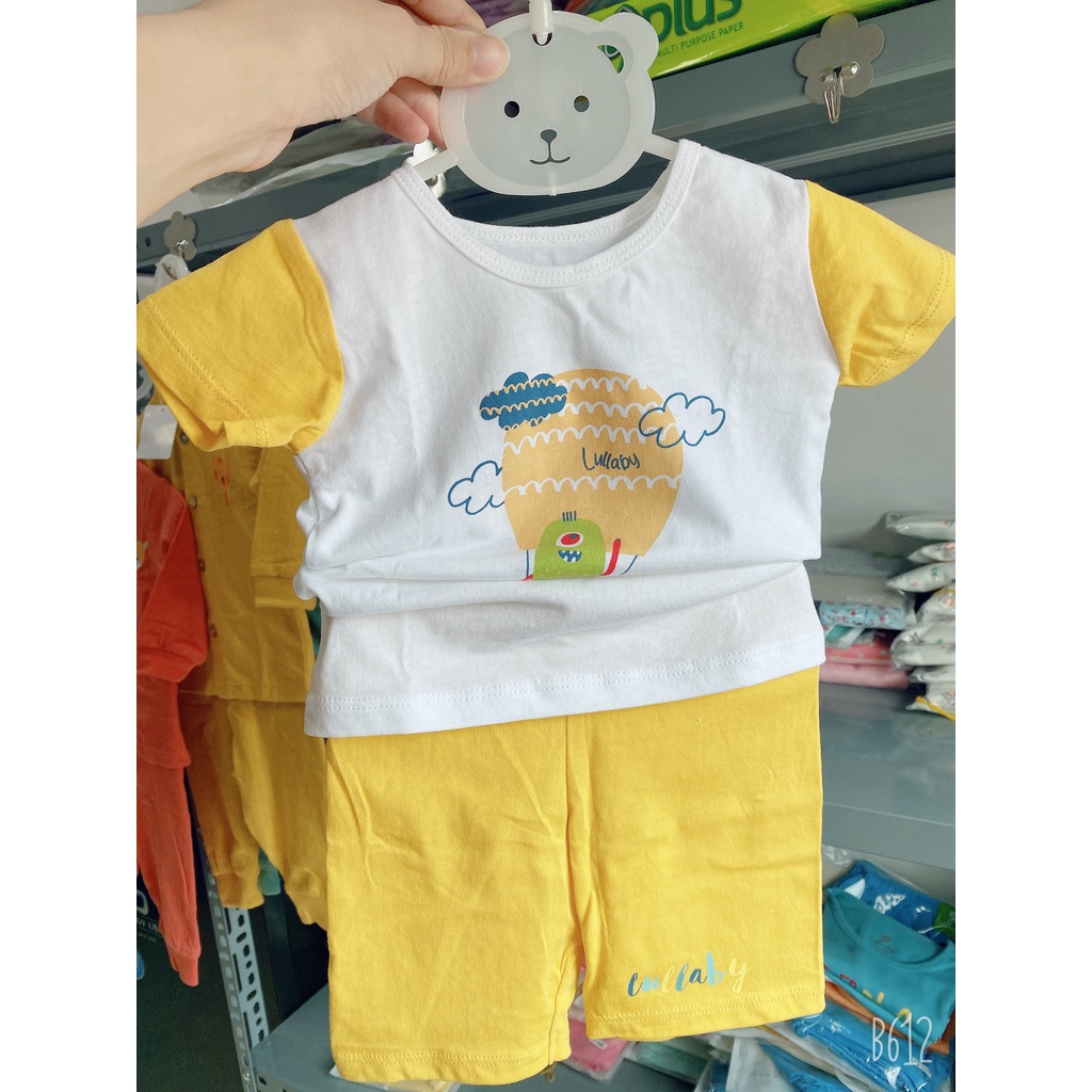 (SALE XẢ KHO ĐỒNG GIÁ 75K) Lullaby-Bộ cotton cao cấp mềm thoáng mát thấm hút tốt cộc tay in hình đáng yêu cho bé trai