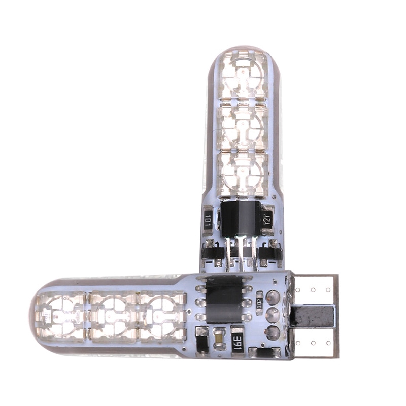 2 miếng T10 5050 Bóng đèn LED màu bóng đèn RGB 6SMD Wedge với điều khiển từ xa 12V