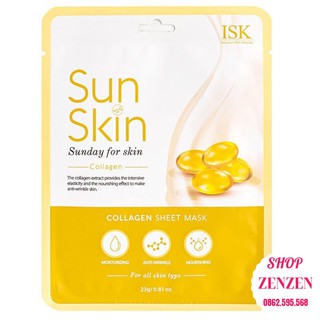 Mặt nạ đắp mặt collagen ISK SUNSKIN giúp sáng da và mờ nếp nhăn