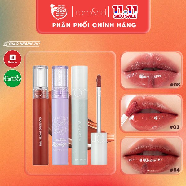 Son Tint Bóng Siêu Lì, Căng Mọng Môi Hàn Quốc Romand Glasting Water Tint 4g