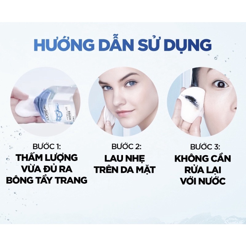 Nước Tẩy Trang L'Oréal Paris tươi mát da 400ml hút sạch bụi mịn dịu nhẹ