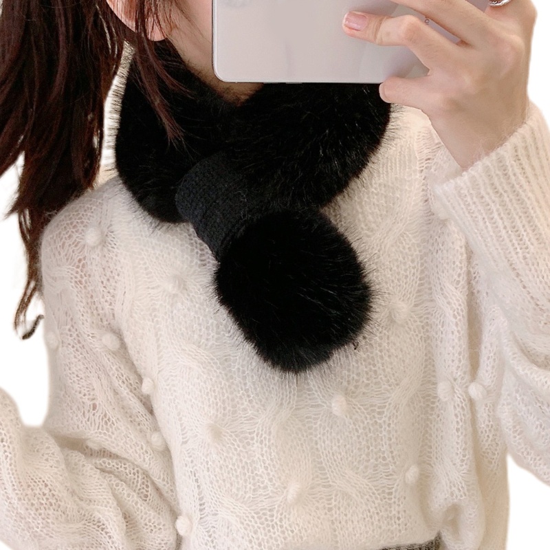 Khăn Choàng Cổ Phủ Lông Mềm Mại Giữ Ấm Mùa Đông Cho Nữ