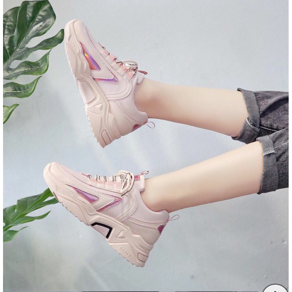 [Mã FAGREEN245 giảm 10% tối đa 30k đơn từ 99k] Giày thể thao nữ màu hồng phối màu phong cách hàn quốc B67 | BigBuy360 - bigbuy360.vn