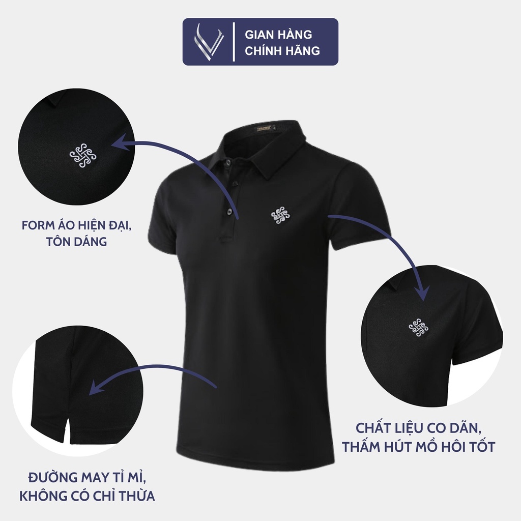 Áo polo nam VERATINO thêu logo cotton lụa cao cấp