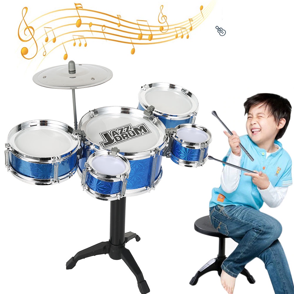 Đồ Chơi Âm Nhạc - Bộ Trống Nhạc Cụ  Kết Hợp Thả Hình Khối Bằng Nhựa Cao Cấp Cho Bé