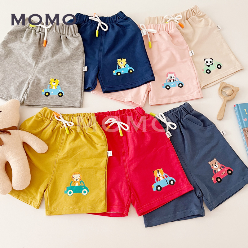 Quần Short Chất Liệu Vải Cotton Mỏng Hoạ Tiết Hoạt Hình Cho Bé 1-9 Tuổi