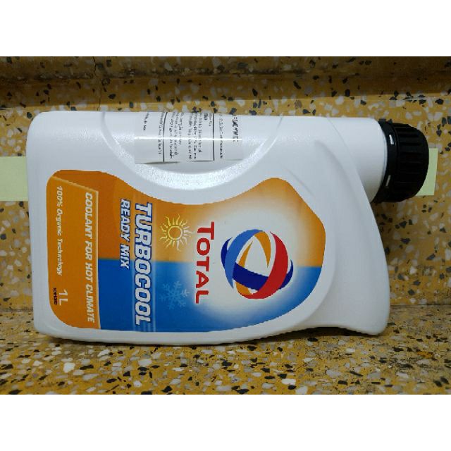 Nước dung dịch làm mát động cơ Total Turbo Cool Ready Mix 1L lít Singapore cho xe máy ga, ô tô, máy vi tính, mẫu mới
