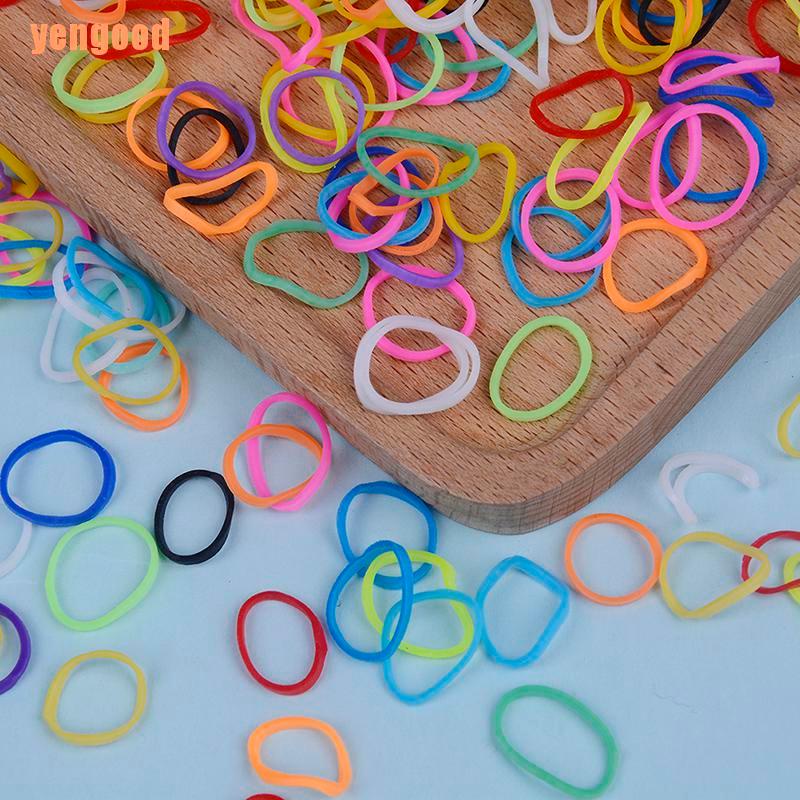 Bộ 600 Dây Cao Su Bện Màu Cầu Vồng Dùng Làm Đồ Thủ Công