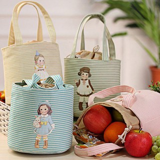 Túi đựng hộp cơm giữ nhiệt in hình cô gái dễ thương