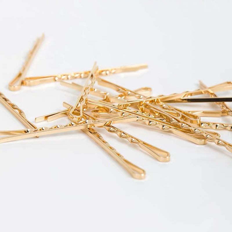 Set 12 Kẹp Tóc Hợp Kim Màu Vàng Đồng Phong Cách Tối Giản Cho Nữ