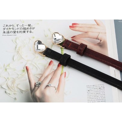 Thắt lưng nữ bản nhỏ mặt tim, dây nịt nam nữ, phụ kiện thời trang TL008 - Filibra