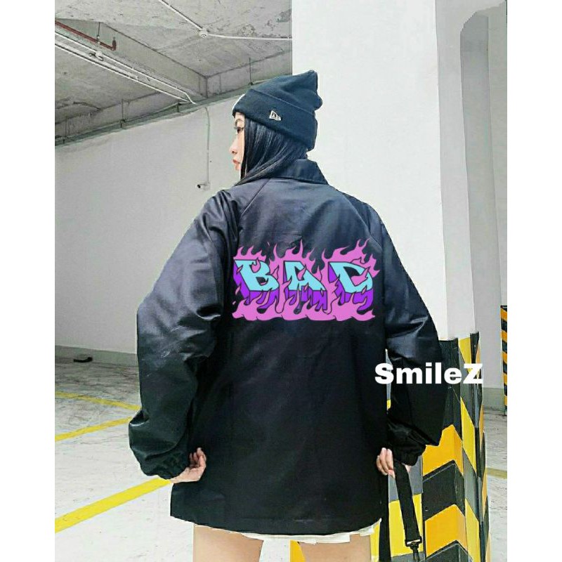 [Flash Sale] Áo khoác dù Bad Fire nam nữ form rộng cổ bẻ jacket