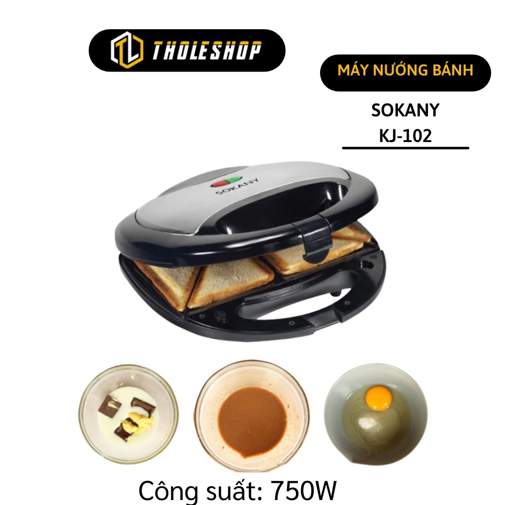 [SGD] Máy nướng bánh - Máy làm bánh Hotdog SOKANY KJ-102 khuôn chống dính, nướng siêu nhanh 2278