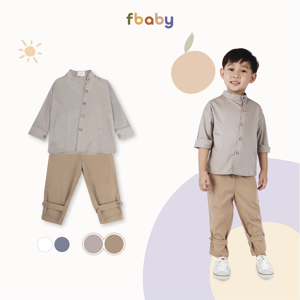Bộ sơ mi bé trai cổ tàu vạt chéo Fbaby  FB003