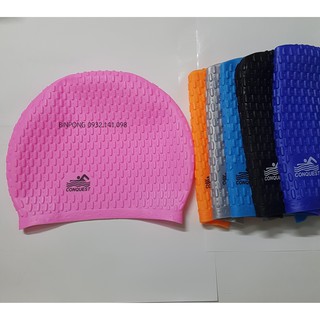 Nón bơi mũ bơi Conquest silicon thoáng khí- nhiều màu freesize