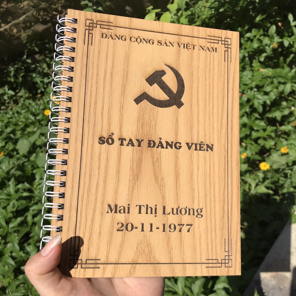 [SỔ TAY CÁ NHÂN] - Sổ tay Notebook – Sổ gáy xoắn bìa gỗ khắc theo yêu cầu – Kích thước A5 (15x20cm)