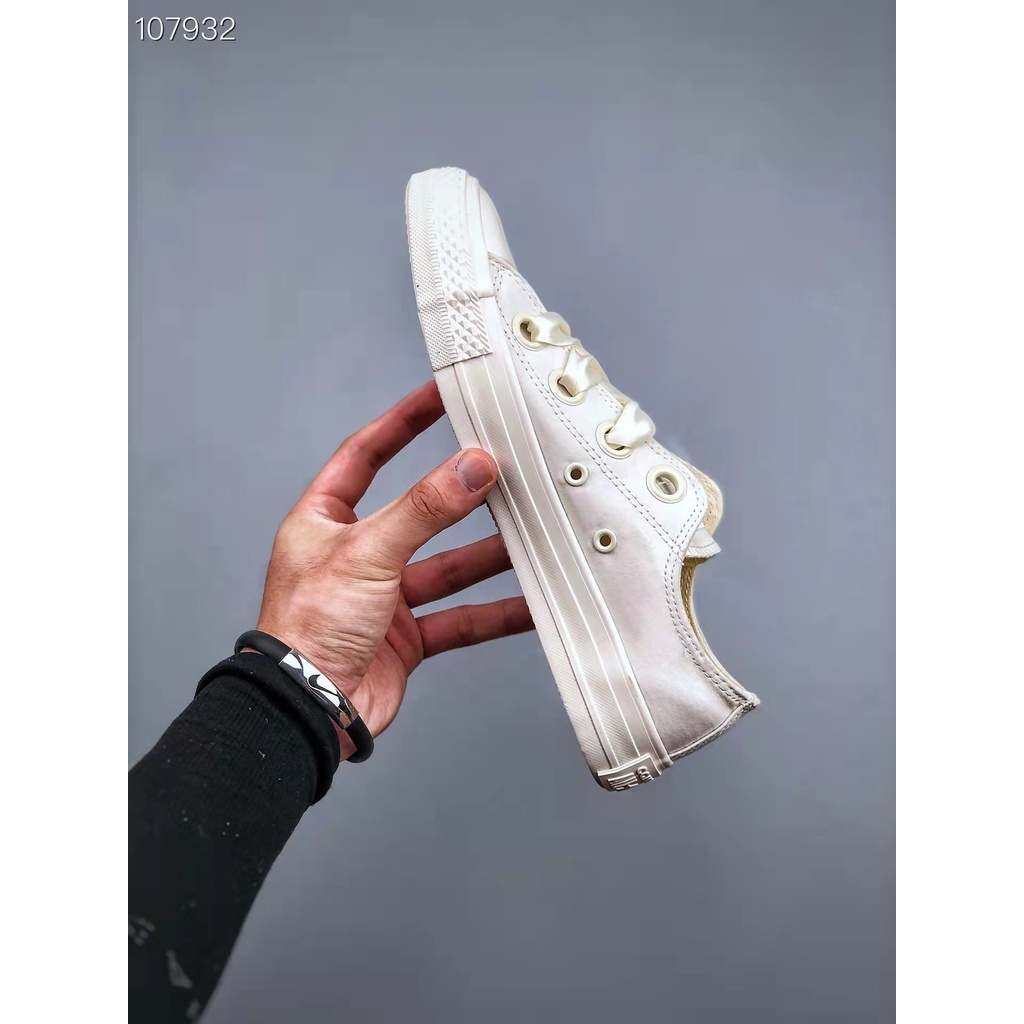 Giày Thể Thao Converse Vải Lụa Màu Trắng Cổ Điển Thời Trang Cho Nữ-1433
