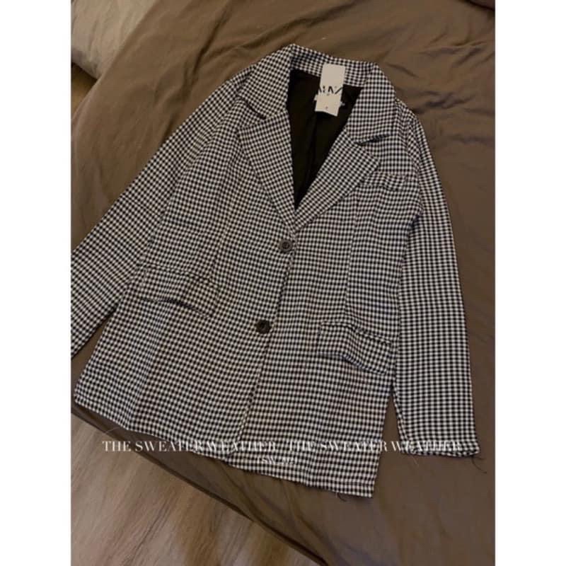Áo Blazer - Áo Vest kẻ zizzaz 2 lớp mẫu mới hiện đại