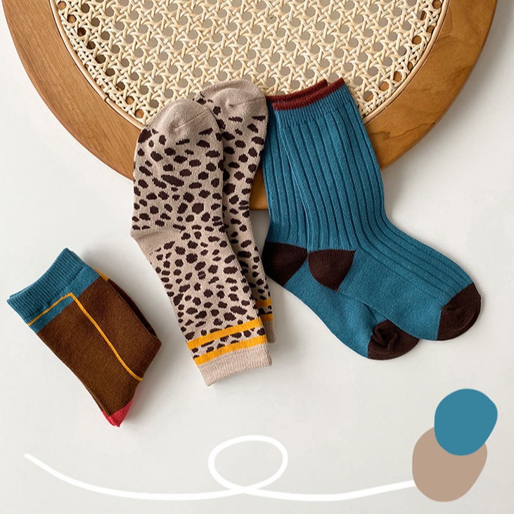 Set 3 đôi vớ cotton họa tiết dễ thương cho bé