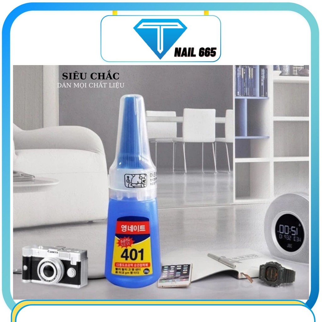 Keo 401 , Keo gắn móng đính đá siêu trắc, 20g