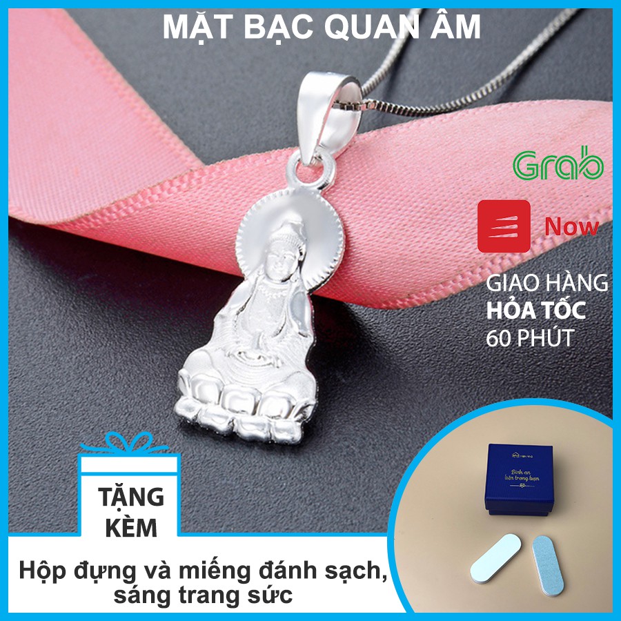 Mặt dây chuyền bạc hình Quan Âm - Vòng cổ phong thủy - Hiên Nhà