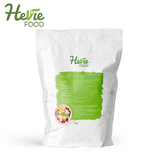 Rau Củ Và Trái Cây Sấy Giòn 200g HeVieFood