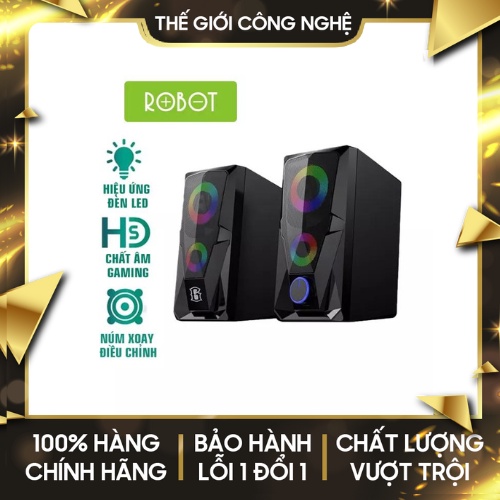 Loa Game Máy Tính ROBOT RS200 Hiệu Ứng Đèn LED - Âm Thanh HD Chất Lượng Cao - BẢO HÀNH 12 THÁNG