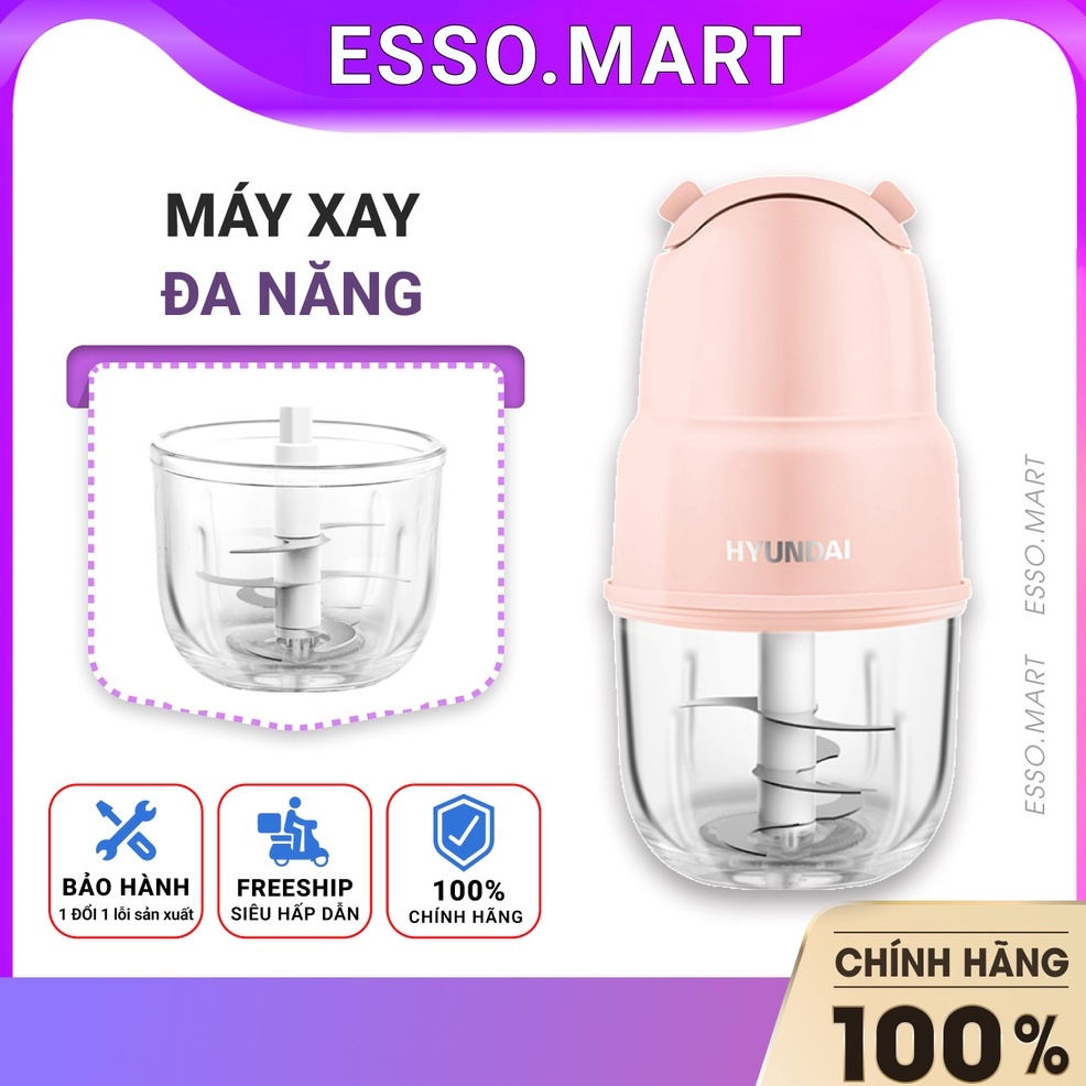 Máy xay thịt đồ ăn dặm cho bé, xay tỏi ớt đa năng chính hãng HYUNDAI phiên bản 6 lưỡi dao - Esso Mart