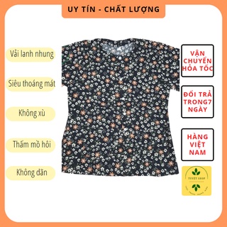 Áo lanh nhung cộc tay bà già