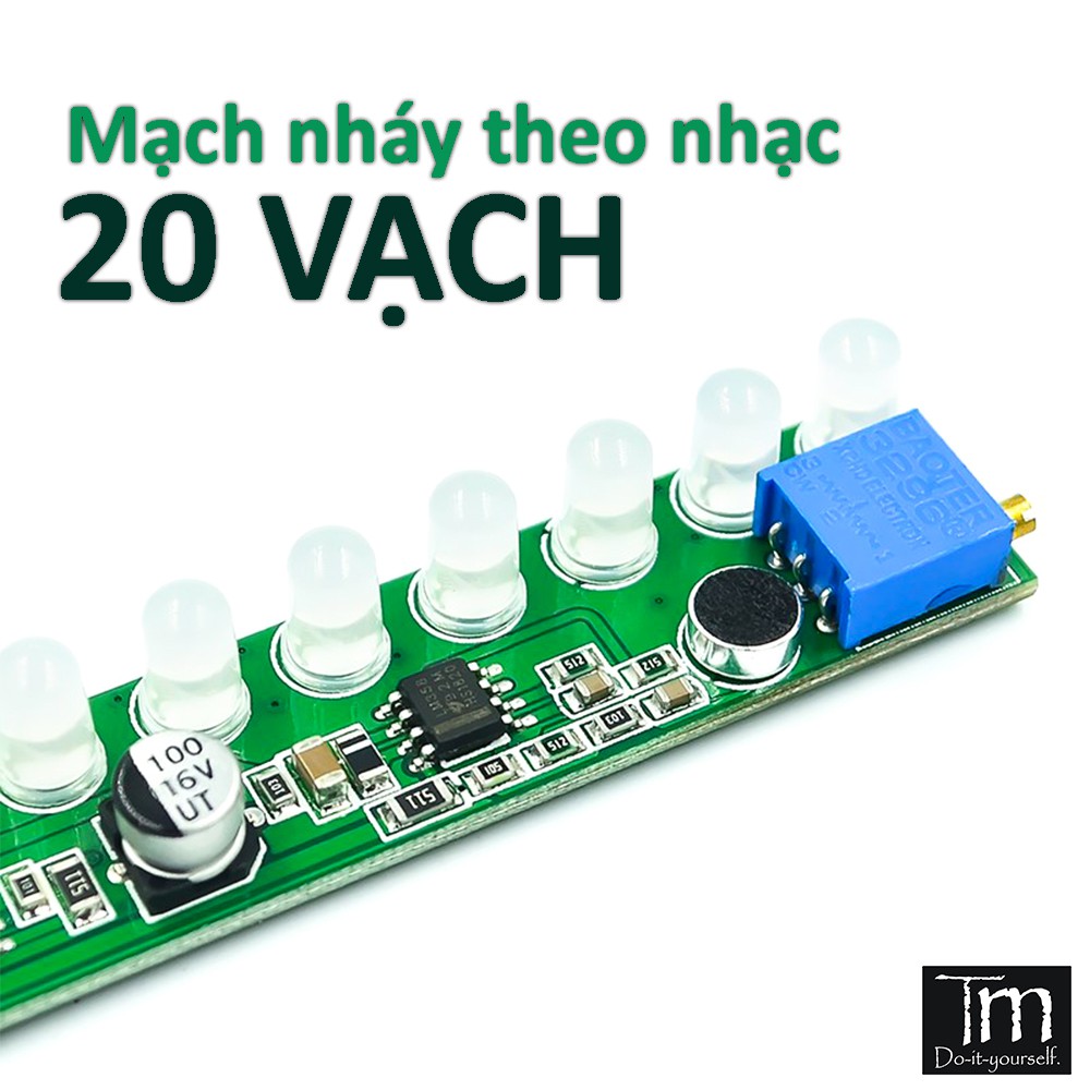 Mạch Nháy Theo Nhạc LM358 20 Vạch