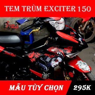 Tem Trùm Exciter 150 Samurai Đen Đỏ