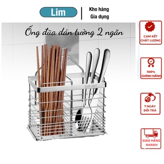 Kệ/ giá inox đựng ống đũa nhà bếp dán tường không cần khoan vít