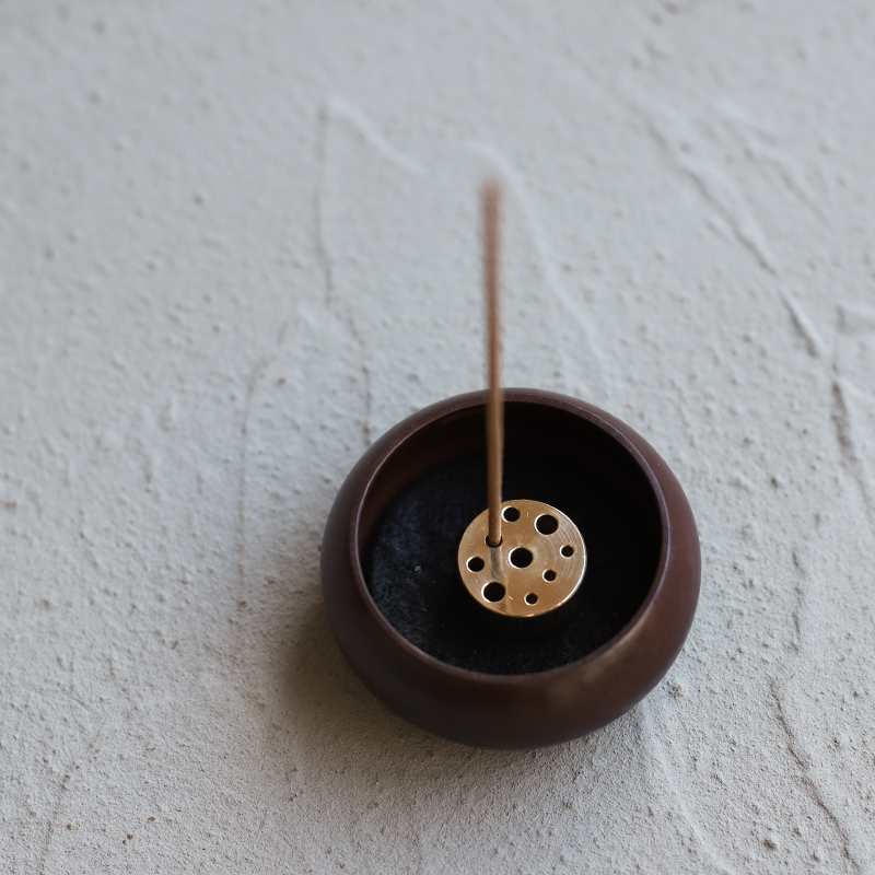 Lò Hương trà gỗ đàn hương Trầm Hương gỗ đàn hương gỗ đàn hương trong nhà nhỏ bằng đồng nguyên chất phong cách Nhật Bản s