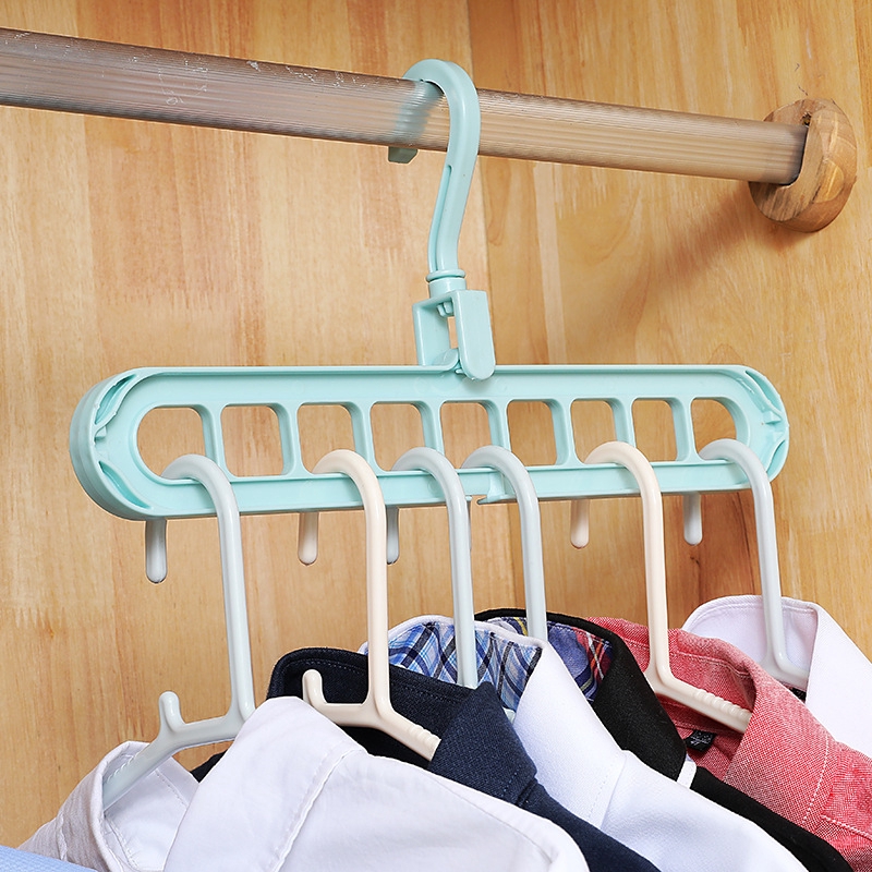 Magic Quần áo Hangers 9 lỗ Đa năng Tủ quần áo Tổ chức Không gian sấy khô