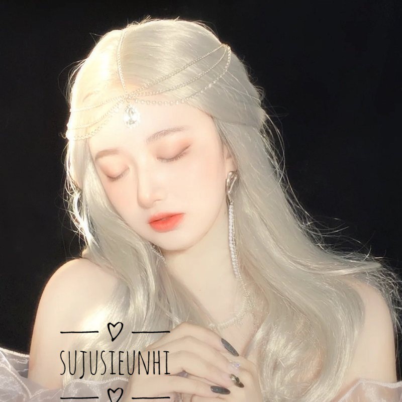 (có video) Vòng đội đầu hình giọt nước đính đá- phụ kiện trang trí tóc cosplay tiên nữ