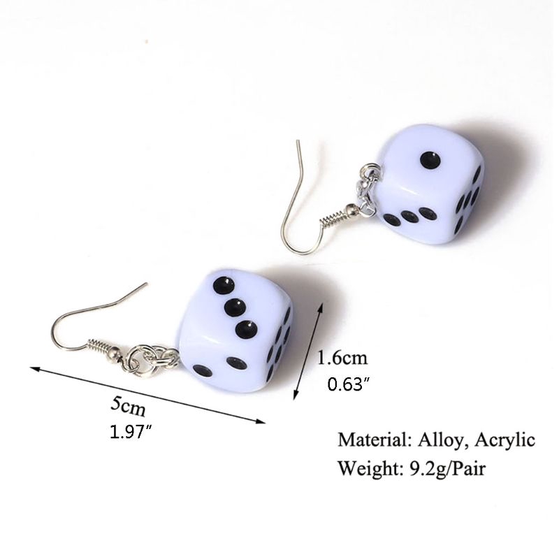 Khuyên Tai Nữ Hình Xúc Xắc 3d Đáng Yêu