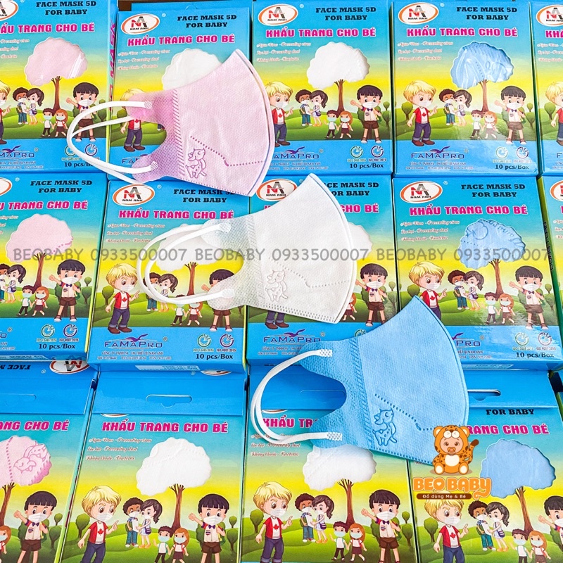 Khẩu Trang Cho Bé 5D FAMARO Baby - Hộp 10 Cái