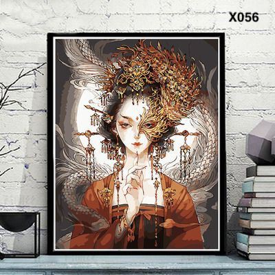 Tranh sơn dầu số hóa tự tô DIY size 40x50 các mẫu hot nhất đẹp nhất chủ đề Cổ Trang