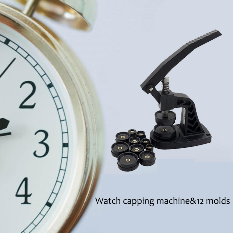 Máy Đóng Nắp Lưng Đồng Hồ Đeo Tay Chuyên Nghiệp Với 12 Mẫu Khuôn