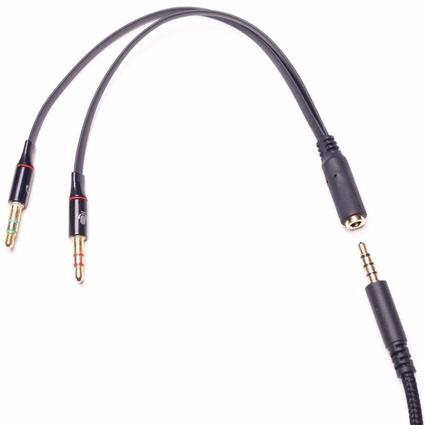 Cáp Gộp Audio 1 Ra 2  Dây Dài 38cm (Tai Nghe Và Mic) Chuẩn 3.5mm