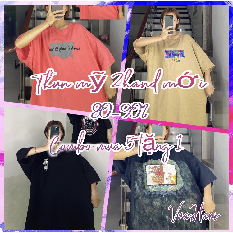 Áo thun mỹ 2hand BIGSIZE Siêu Sale ⚡mua 5 tặng 1⚡ giao ngẫu nhiên chọn size VUAHANDS