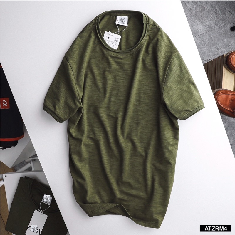 Áo Thun Mùa Nóng 100% Cotton Mềm Mịn Thấm Hút Mồ Hôi, Áo Thun Vải Sớ Gỗ Hàng Xuất, Áo Phông Nam, Áo Thun Nam Trơn | BigBuy360 - bigbuy360.vn