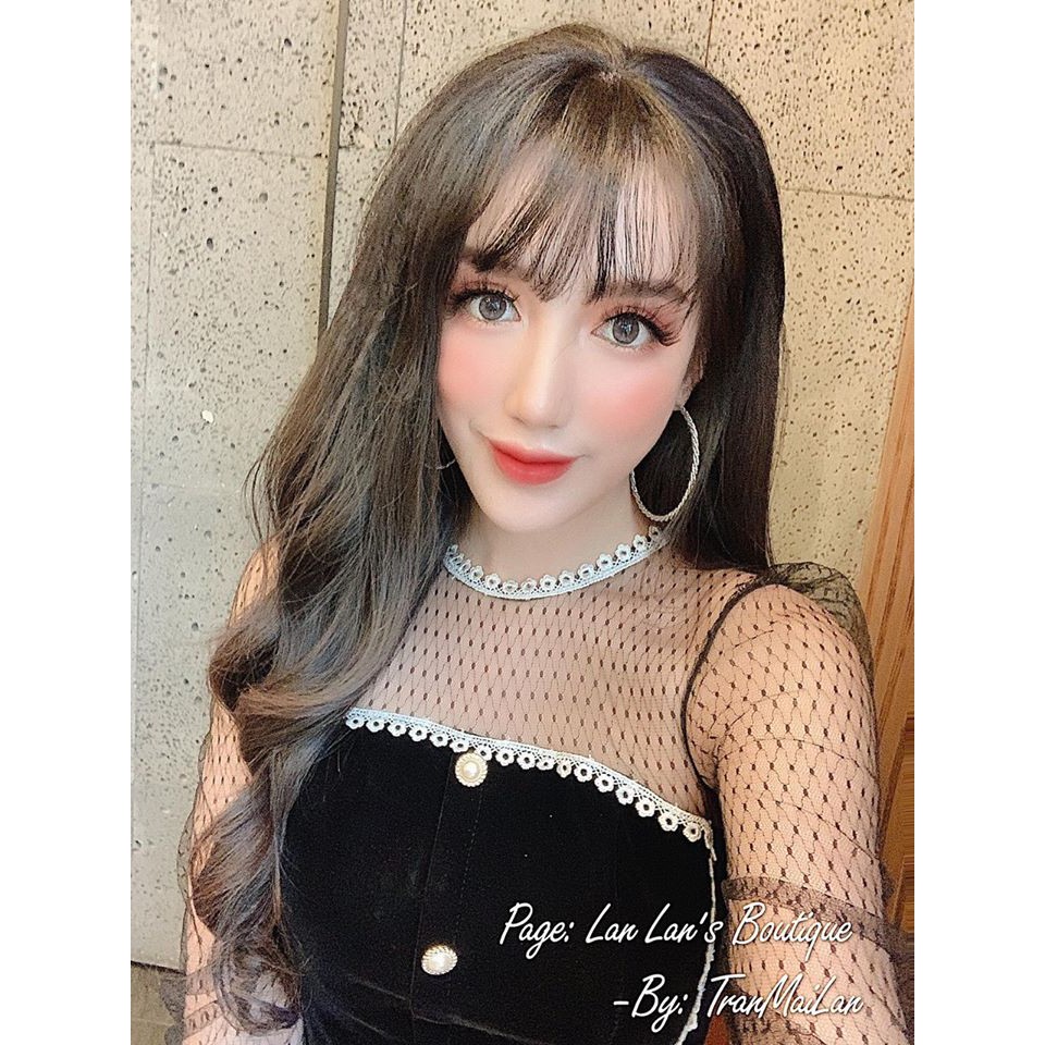 váy nhung cứng pha ren cúc ngọc